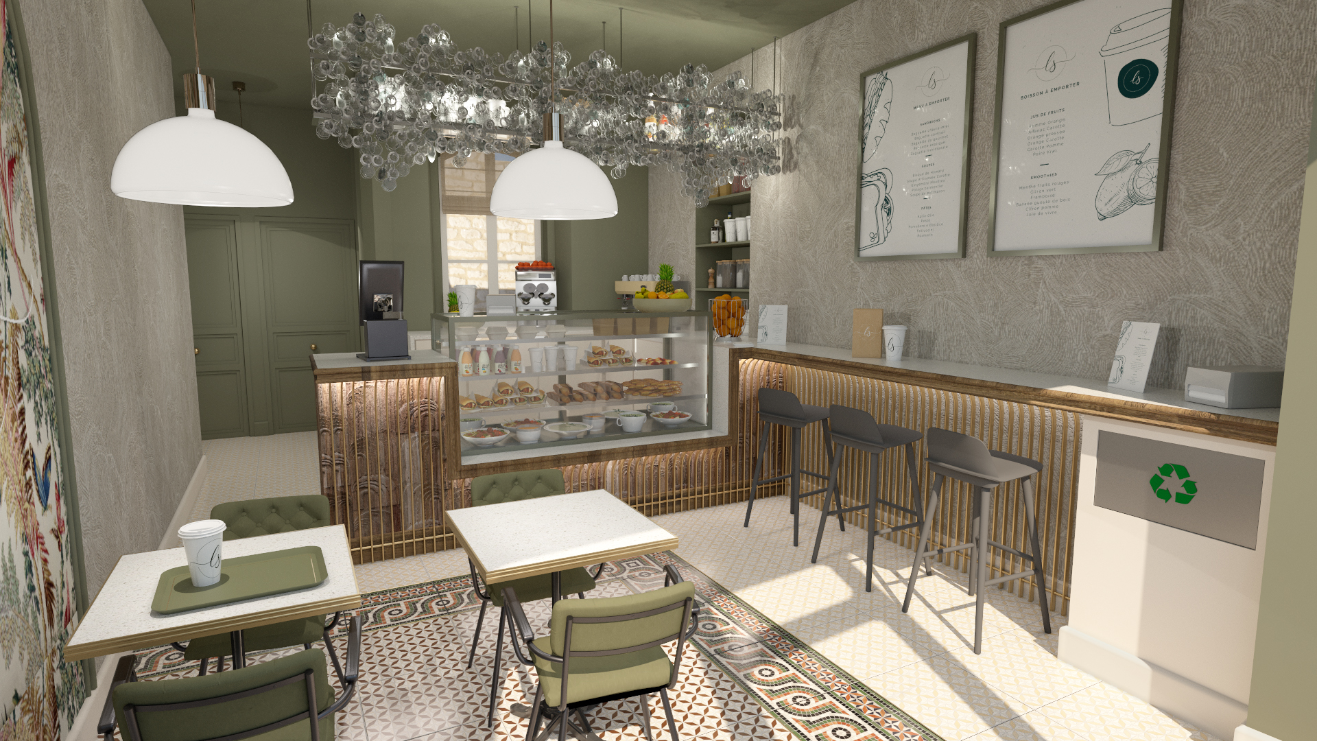 Projet Restaurant LS - Projet professionnel retail d'un restaurant haut de gamme à Laval en Mayenne, proche de Angers. Réalisation d'une charte graphique et d'une identité commerciale pour une chaine de restauration. Planche d'ambiance et visuels 3d. Alexandre Cousseau architecte d'intérieur Pays de la Loire