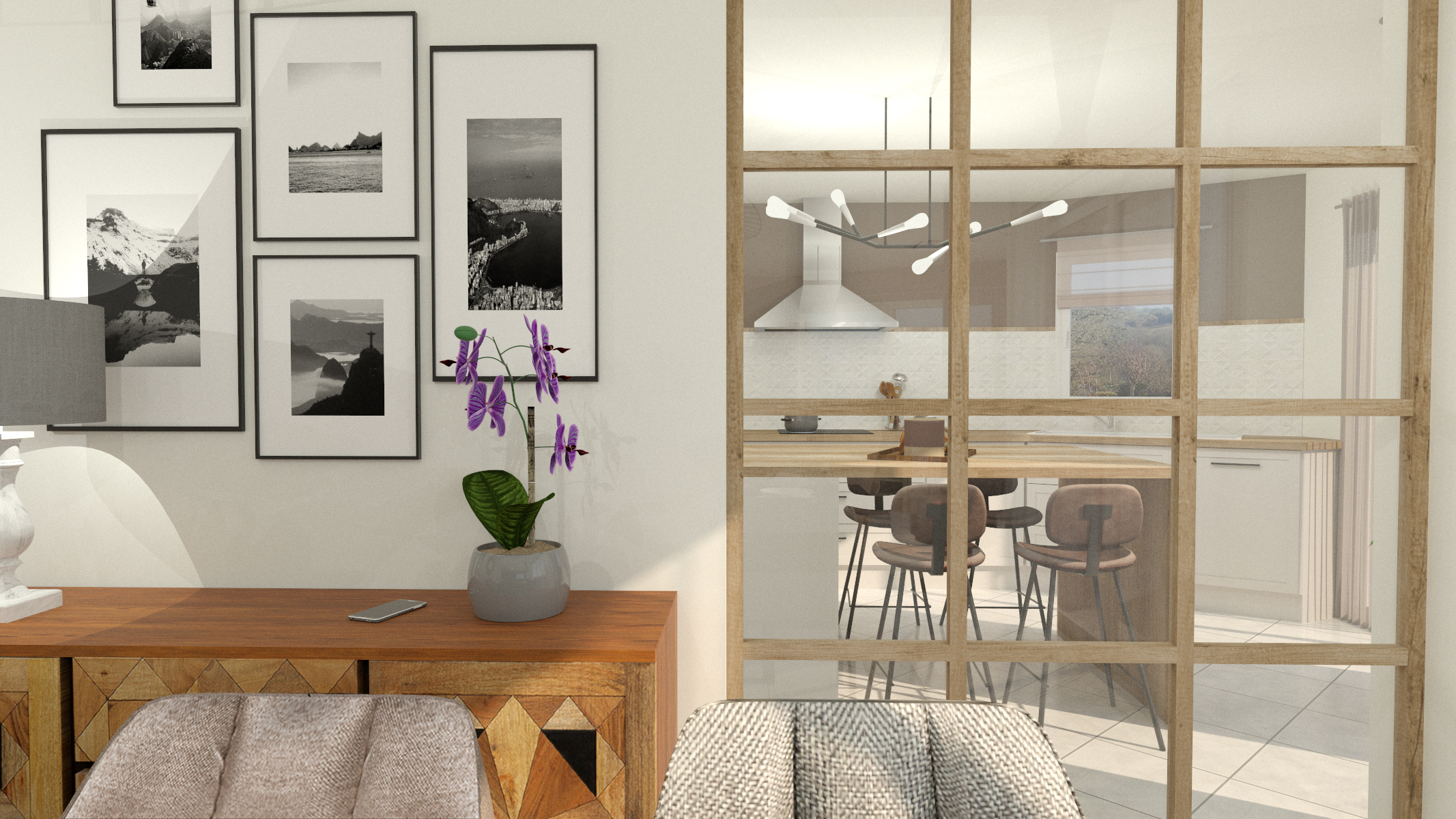 Projet Barrière - Projet habitat particulier à Mortagne sur sèvre, en Vendée, proche de la Roche sur yon et Bressuire.
Architecture intérieur et décoration dans un salon salle à manger avec choix des matériaux et mobiliers
Alexandre Cousseau architecte d'intérieur Pays de la Loire