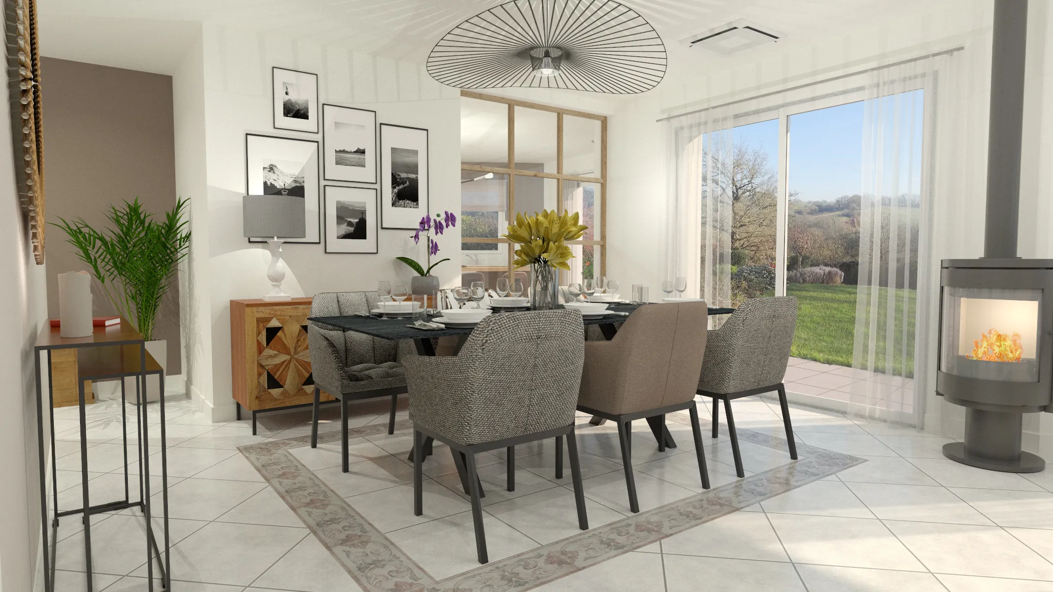Projet Barrière - Projet habitat particulier à Mortagne sur sèvre, en Vendée, proche de la Roche sur yon et Bressuire.
Architecture intérieur et décoration dans un salon salle à manger avec choix des matériaux et mobiliers
Alexandre Cousseau architecte d'intérieur à Redon Pays de la Loire