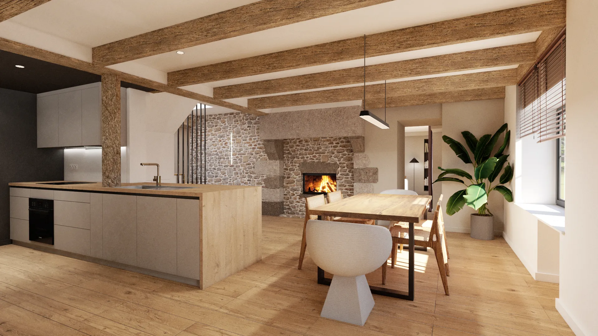 Projet Guerguelo - Projet particulier habitat à Plescop dans le Morbihan proche de Vannes. 
Rénovation et décoration d'une longère familiale à la campagne. Alexandre Cousseau architecte d'intérieur à Redon en Pays de la Loire