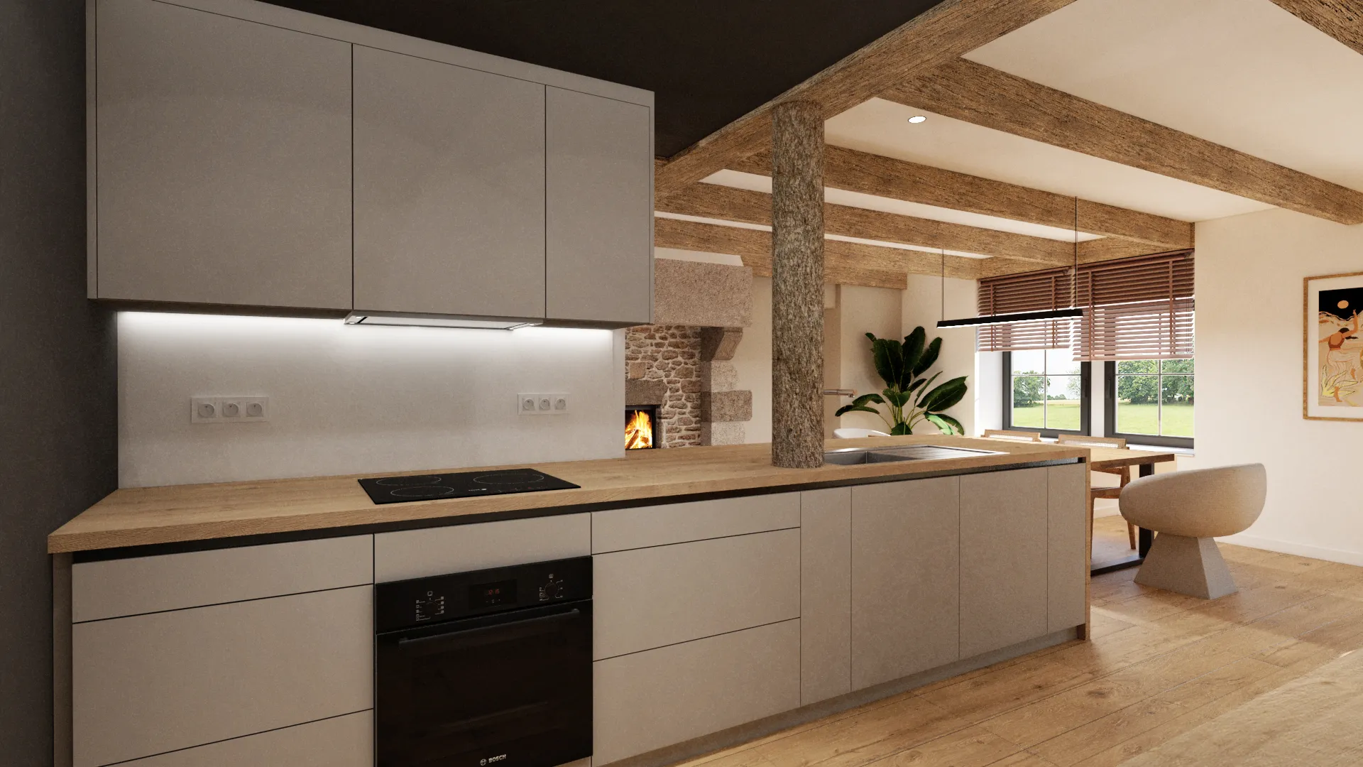 Projet Guerguelo - Projet particulier habitat à Plescop dans le Morbihan proche de Vannes. 
Rénovation et décoration d'une longère familiale à la campagne. Alexandre Cousseau architecte d'intérieur à Redon en Pays de la Loire