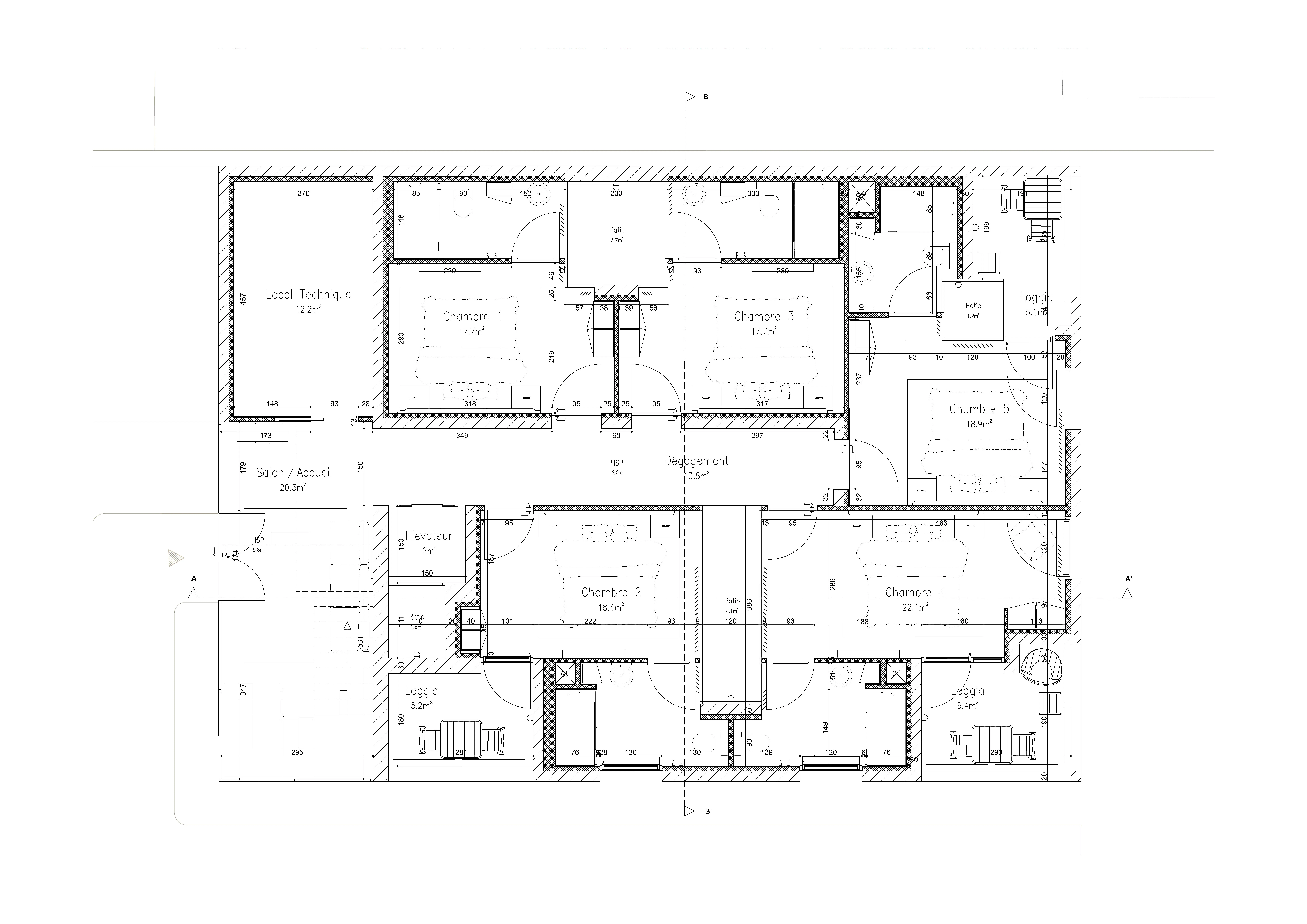 Projet Hôtel Sanguinet - Projet professionnel hôtellerie à Sanguinet proche de Bordeaux en Gironde. Réhabilitation d'une grange en hôtellerie de luxe. Alexandre Cousseau architecte d'intérieur à Redon Pays de la Loire