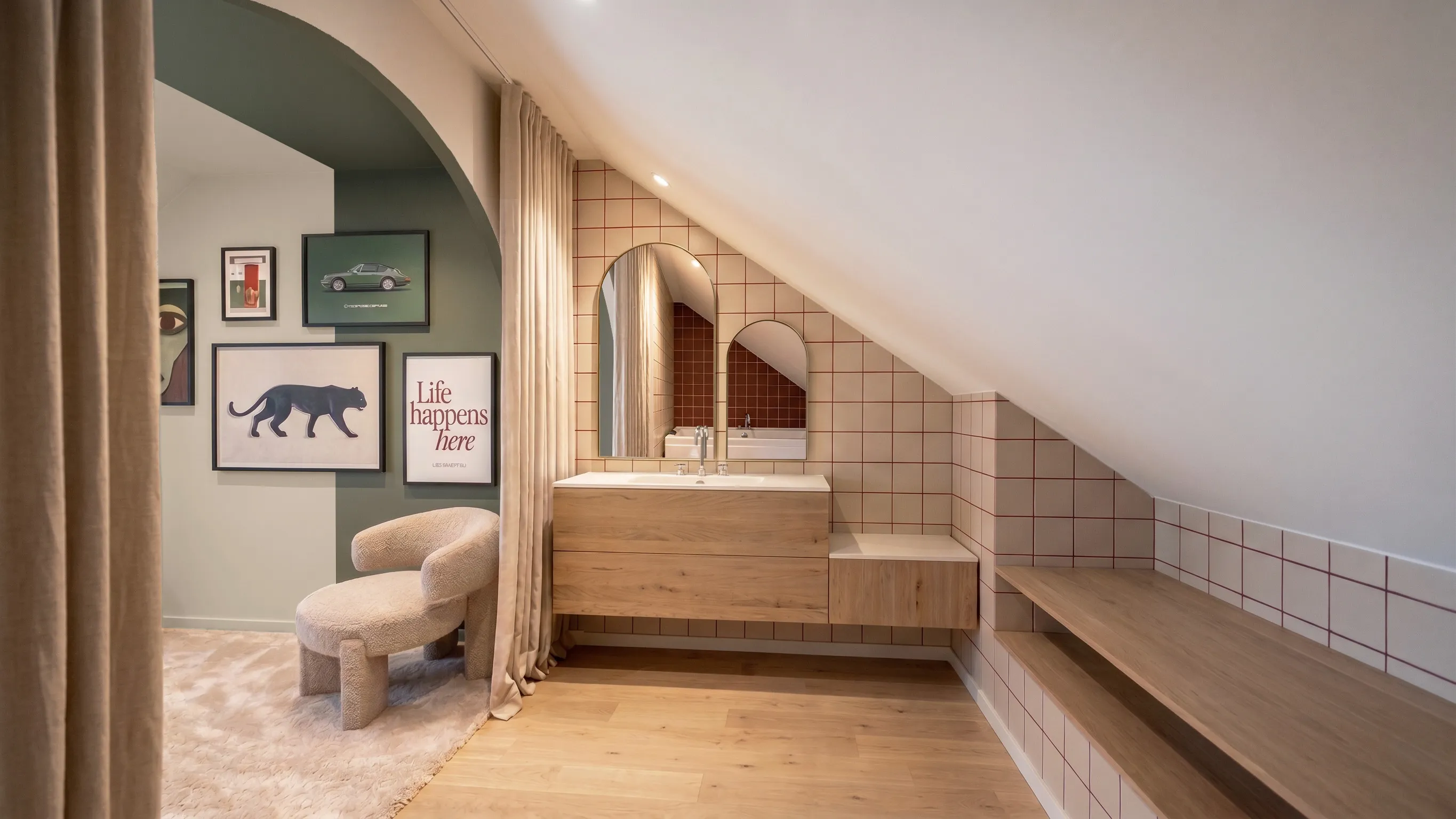 Aménagement d’un appartement à Saint Nazaire :  Conception et décoration des espaces, agencement sur mesure, création d'ambiances colorées. Alexandre Cousseau, Architecte d’intérieur à Redon.