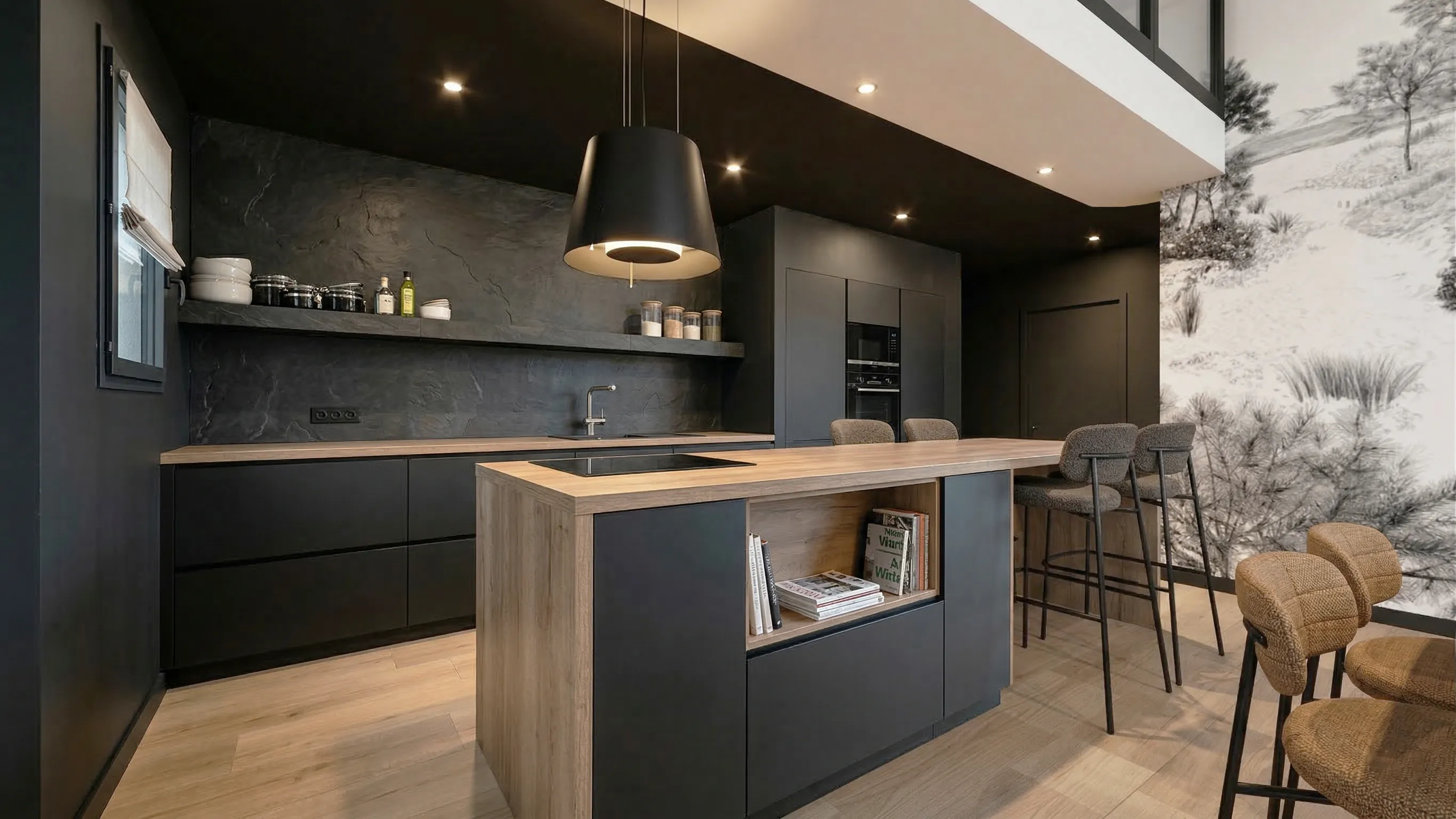 Projet Leroux - Projet particulier habitat à Billiers dans le Morbihan proche de Sarzeau. Conception et aménagement d'une pièce de vie. Création d'une ambiance affirmé dans une maison familiale. Alexandre Cousseau architecte d'intérieur à Redon en Pays de la Loire