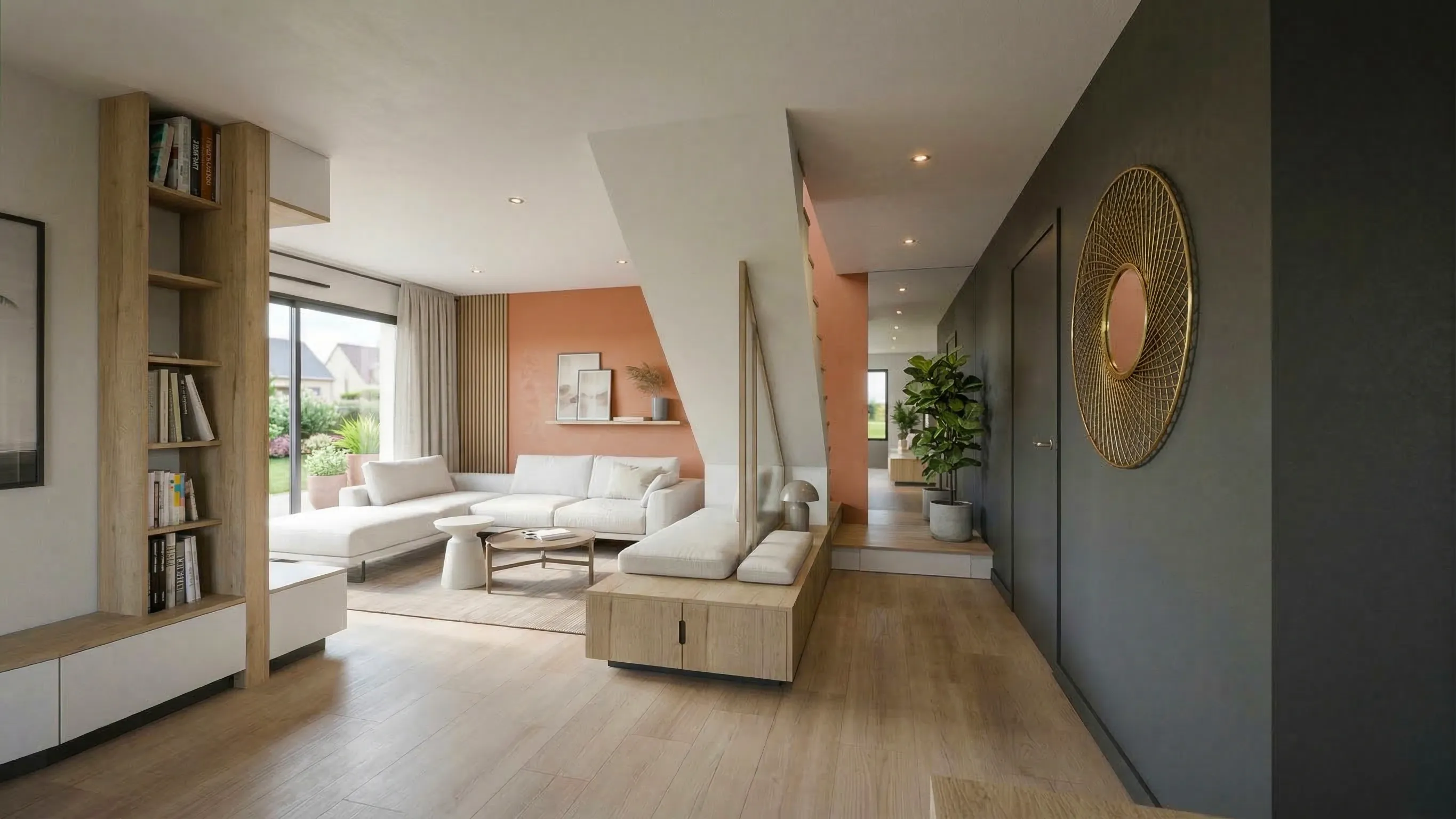 Projet Leroux - Projet particulier habitat à Billiers dans le Morbihan proche de Sarzeau. Conception et aménagement d'une pièce de vie. Création d'une ambiance affirmé dans une maison familiale. Alexandre Cousseau architecte d'intérieur à Redon en Pays de la Loire