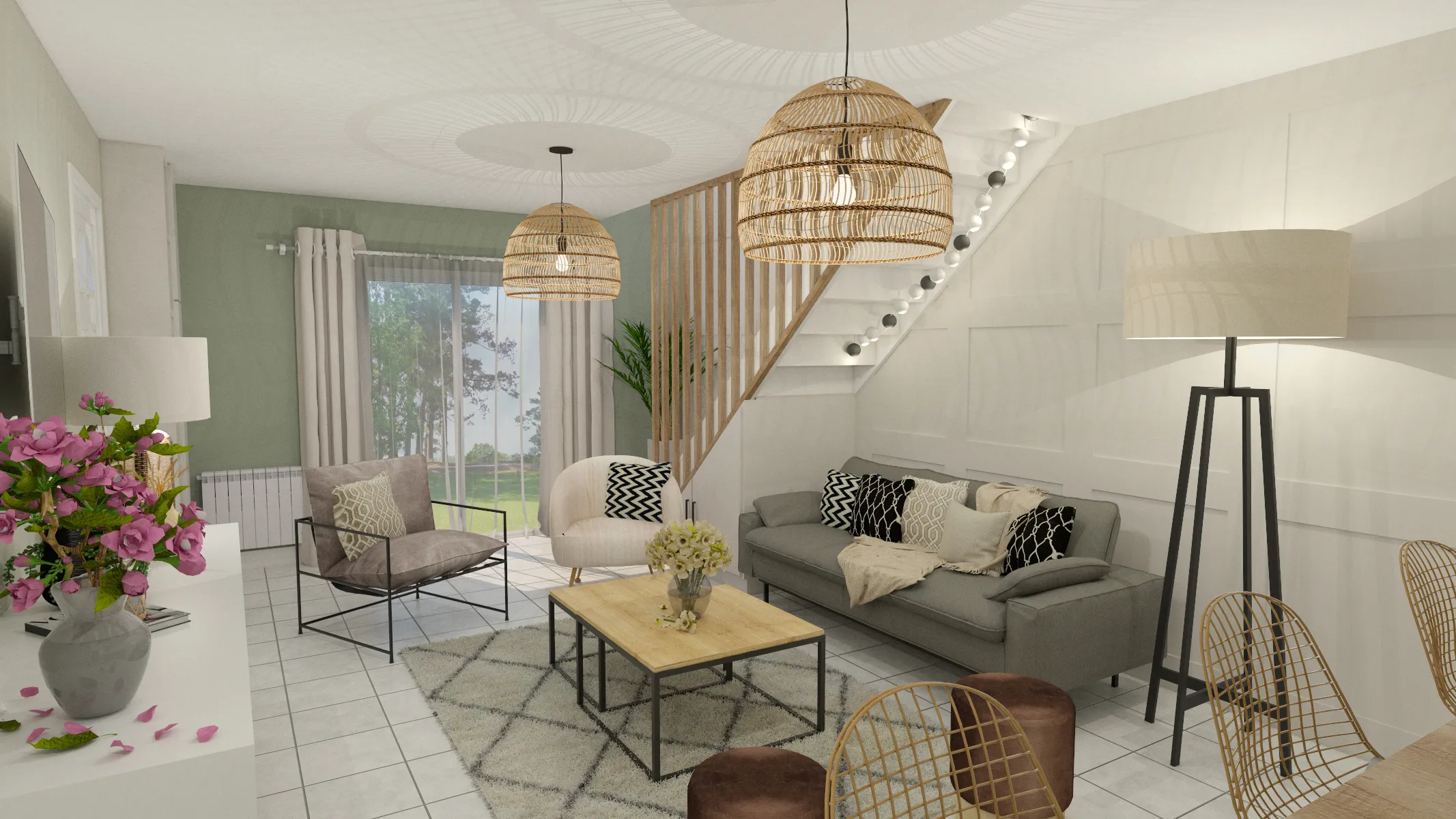 Projet Papillon - Projet habitat particulier à Saint Laurent sur sèvre en Vendée, proche des Sables-d'Olonne.
Etude et conception d'une pièce de vie salon / salle à manger / cuisine, visuels 3d et plans techniques
Alexandre Cousseau architecte d'intérieur à Redon Pays de la Loire
