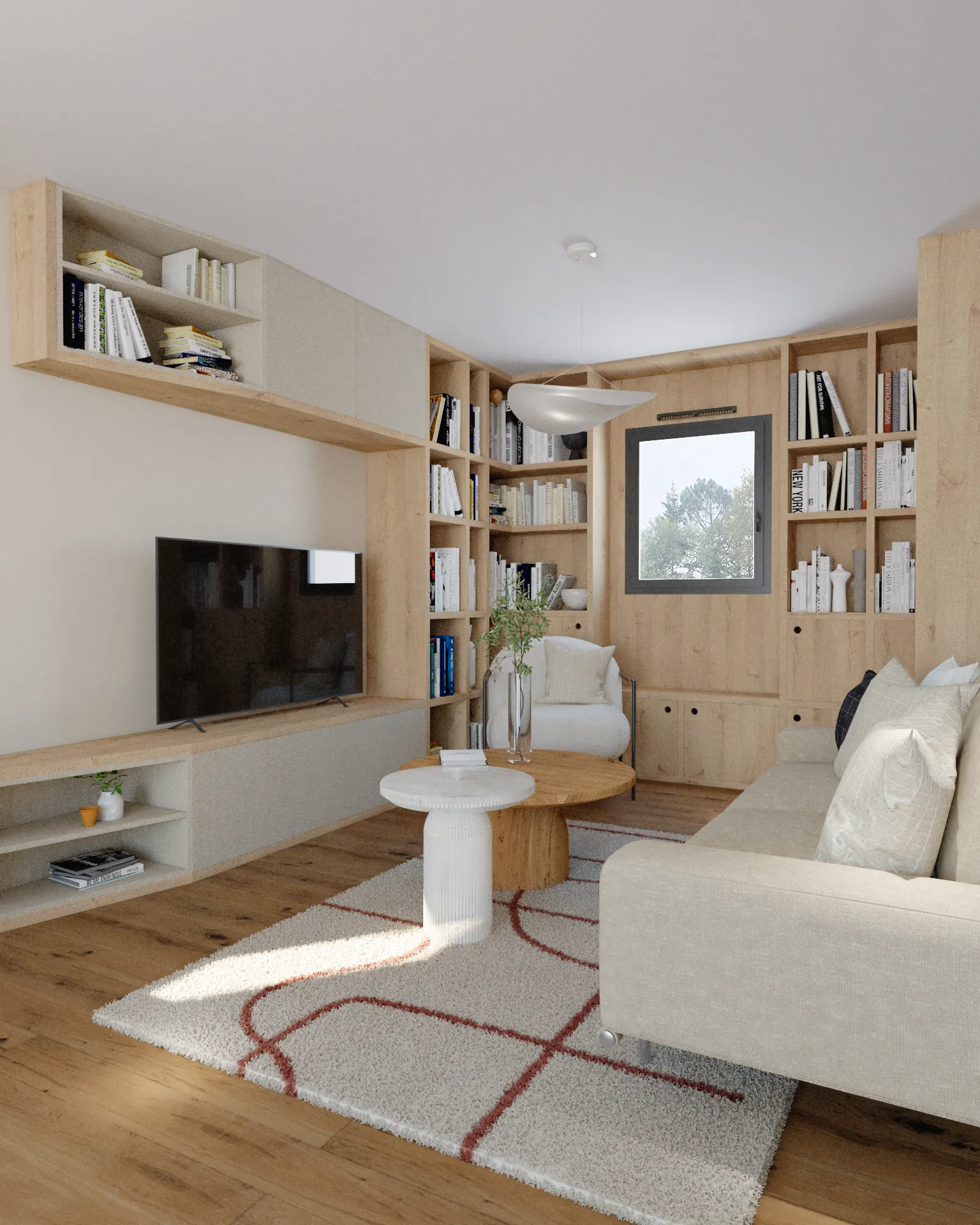 Projet Roseaux - Projet particulier habitat à Saint Nicolas de Redon en Loire Atlantique proche de Savenay. 
Installation de solutions de rangement pour un salon salle à manger. Alexandre Cousseau architecte d'intérieur à Redon en Pays de la Loire